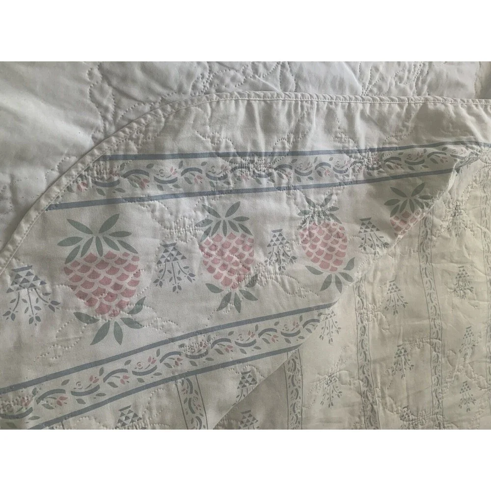 VINTAGE Canon PINEAPPLE STENCIL Bedspread Coverlet Comforter size Full/Queen